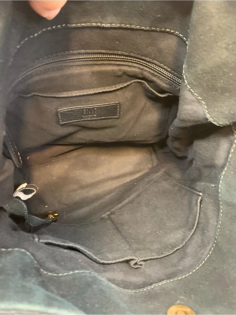 Frye Leather Gently Used Side Pocket Black Hobo Handbag.                 3700